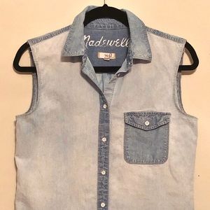 MADEWELL | Two Tone Denim Sleeveless Shirt